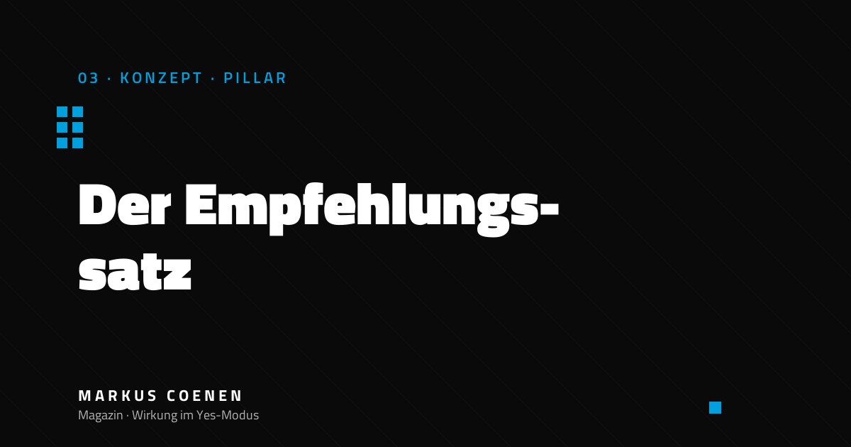 Empfehlungssatz – Mund-zu-Mund-Verkaufsmechanik für Sachbücher von Markus Coenen