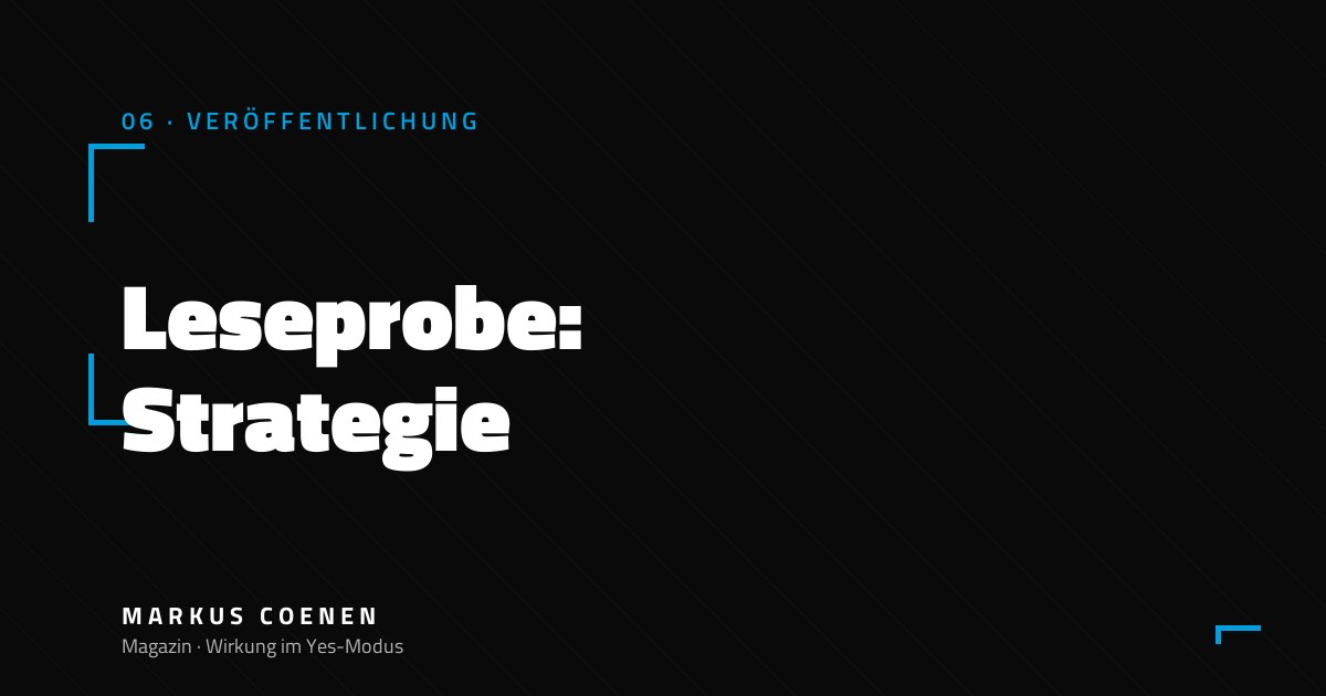 Leseprobe – Strategie für Sachbuch-Autoren von Markus Coenen