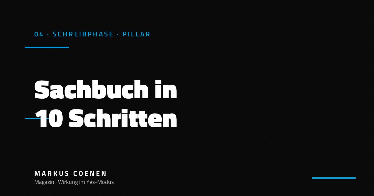 Sachbuch schreiben in 10 Schritten – Schreib-Methodik von Markus Coenen