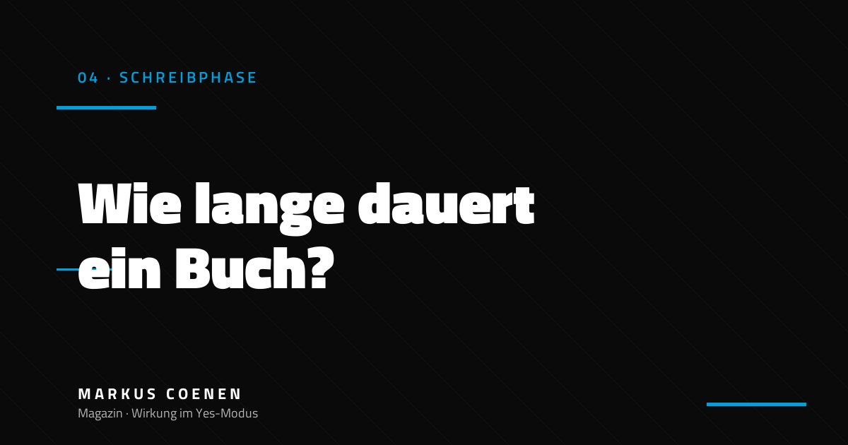 Wie lange dauert es, ein Buch zu schreiben? – Realistische Zeiten von Markus Coenen